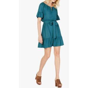 MICHAEL Kors Sheath  Waist Sleeves Peasant Dress Green Office M Workwear
